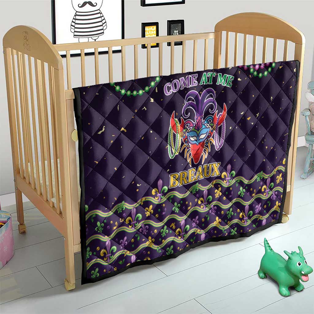 Come At Me Breaux Crawfish Beads Quilt Mardi Gras Carnival - Wonder Print Shop