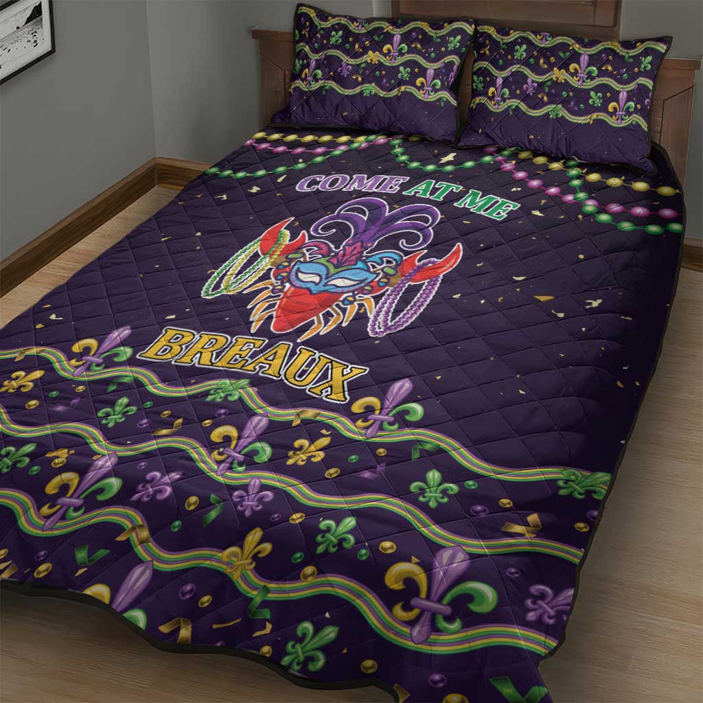Come At Me Breaux Crawfish Beads Quilt Bed Set Mardi Gras Carnival - Wonder Print Shop