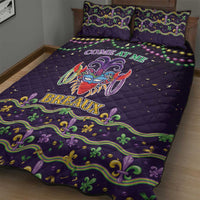Come At Me Breaux Crawfish Beads Quilt Bed Set Mardi Gras Carnival - Wonder Print Shop