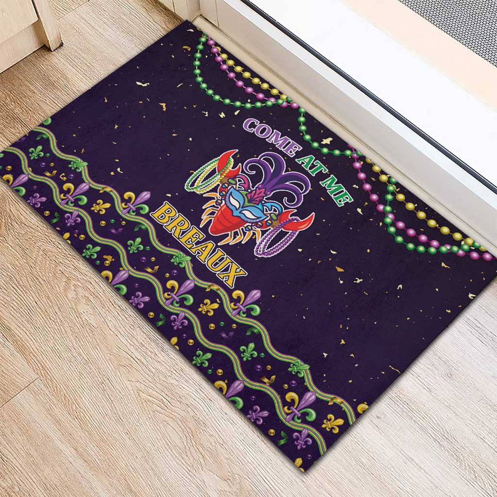 Come At Me Breaux Crawfish Beads Rubber Doormat Mardi Gras Carnival - Wonder Print Shop