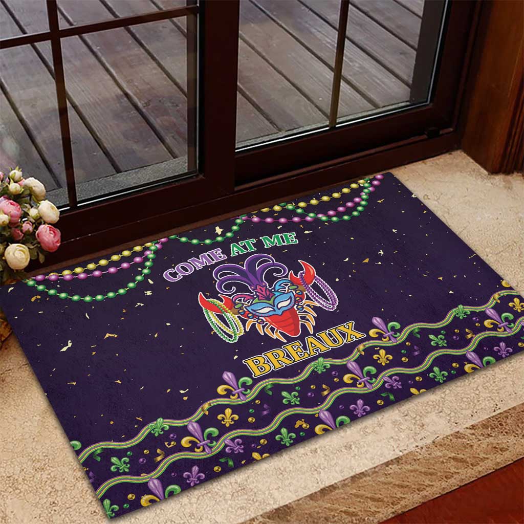 Come At Me Breaux Crawfish Beads Rubber Doormat Mardi Gras Carnival - Wonder Print Shop
