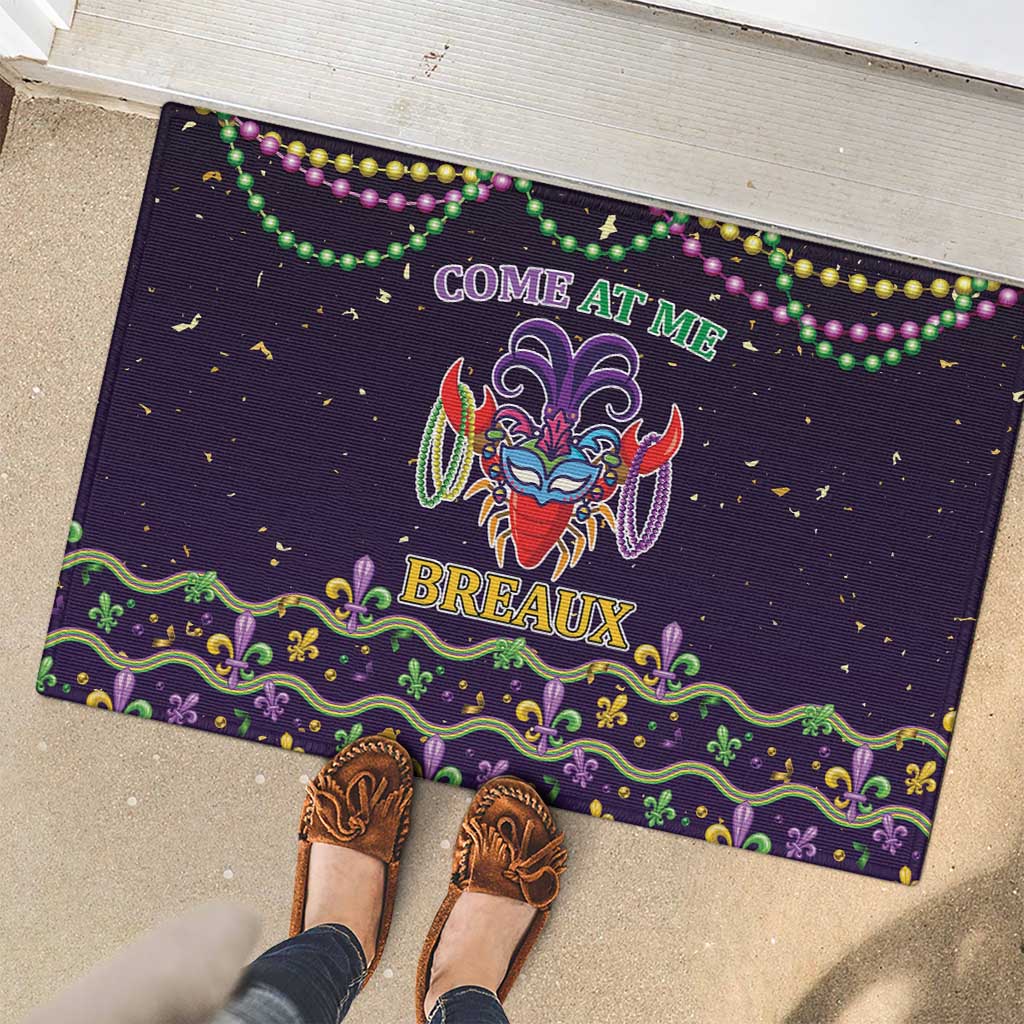 Come At Me Breaux Crawfish Beads Rubber Doormat Mardi Gras Carnival - Wonder Print Shop
