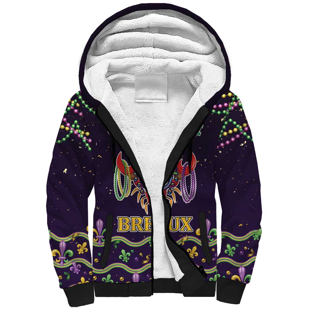 Come At Me Breaux Crawfish Beads Sherpa Hoodie Mardi Gras Carnival - Wonder Print Shop