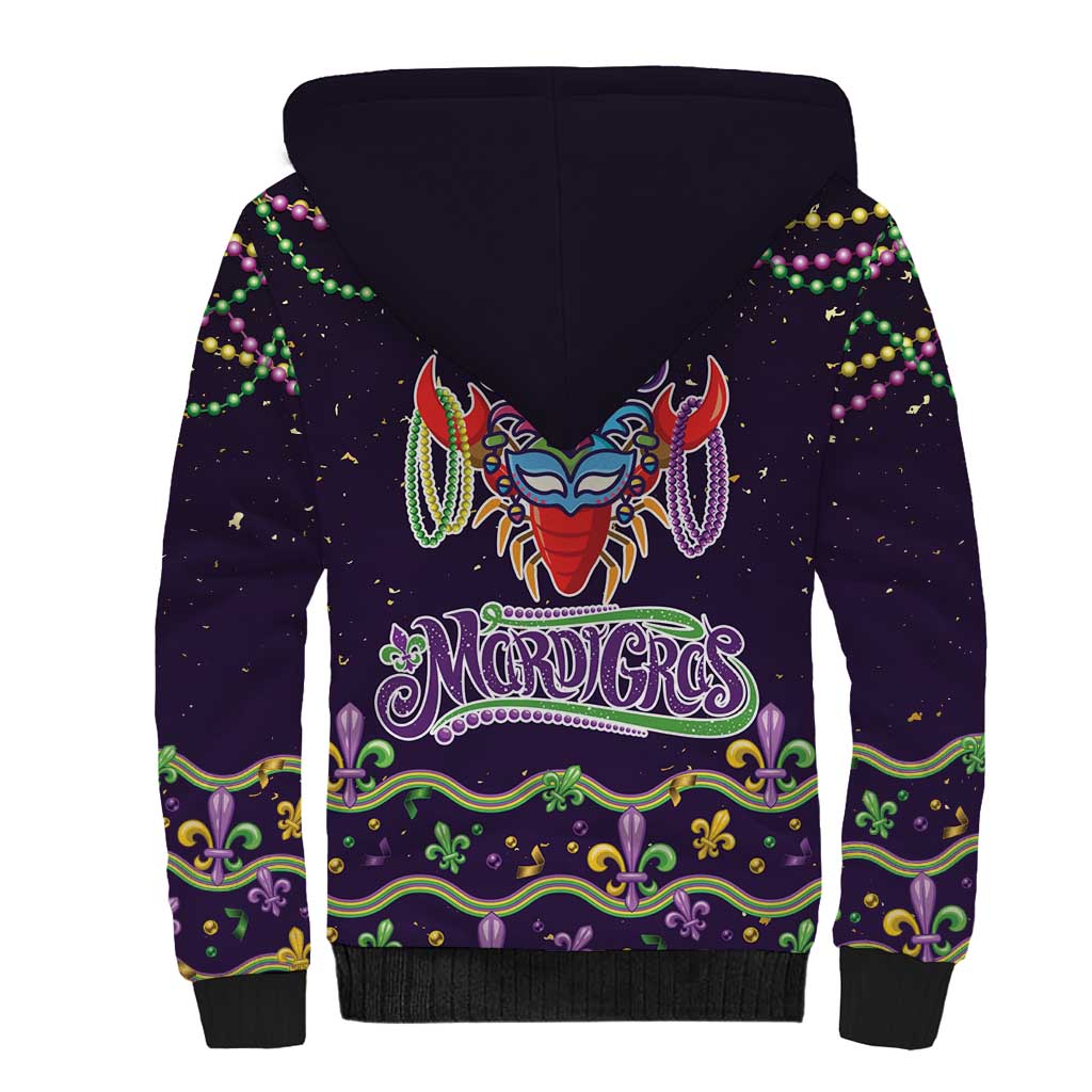 Come At Me Breaux Crawfish Beads Sherpa Hoodie Mardi Gras Carnival - Wonder Print Shop