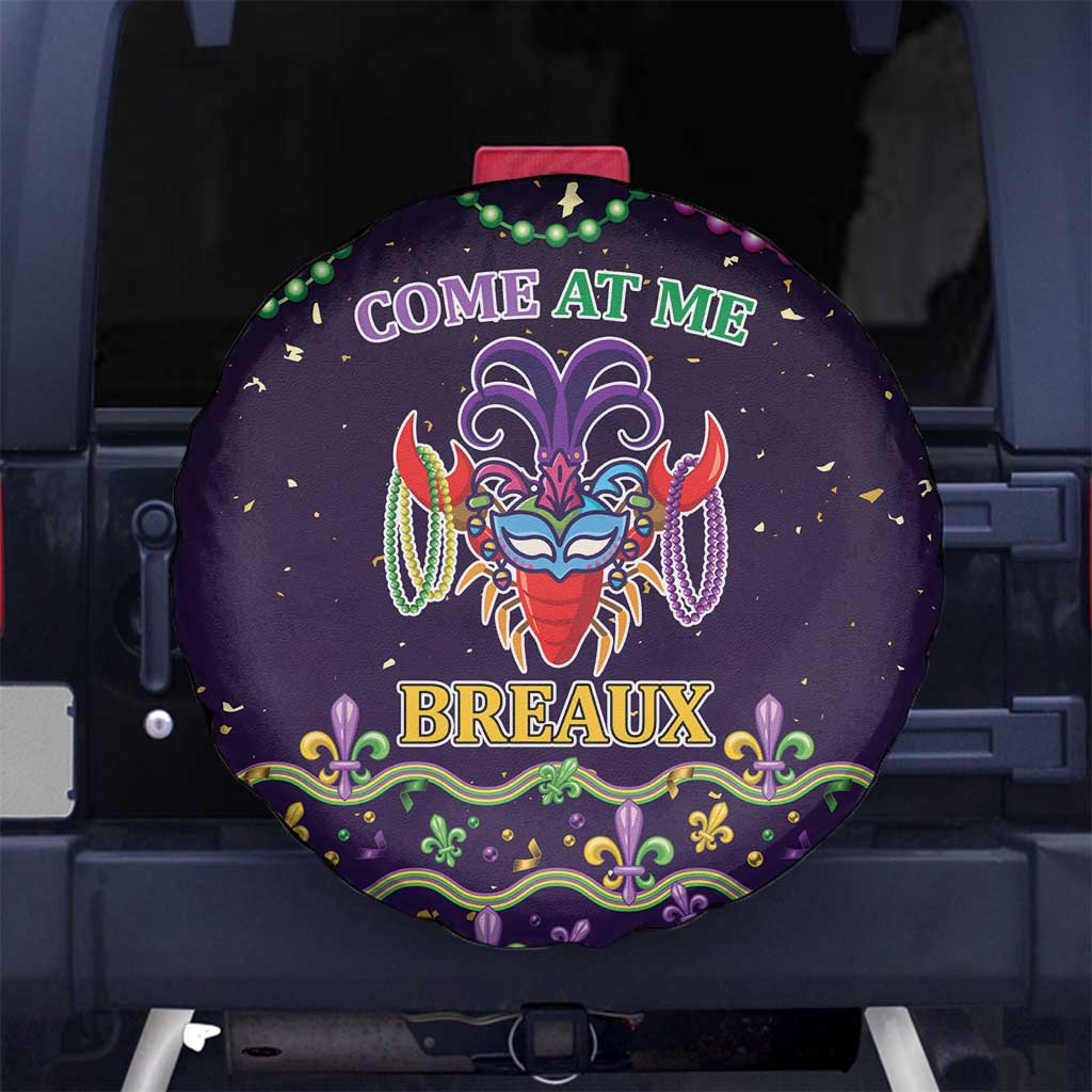 Come At Me Breaux Crawfish Beads Spare Tire Cover Mardi Gras Carnival - Wonder Print Shop