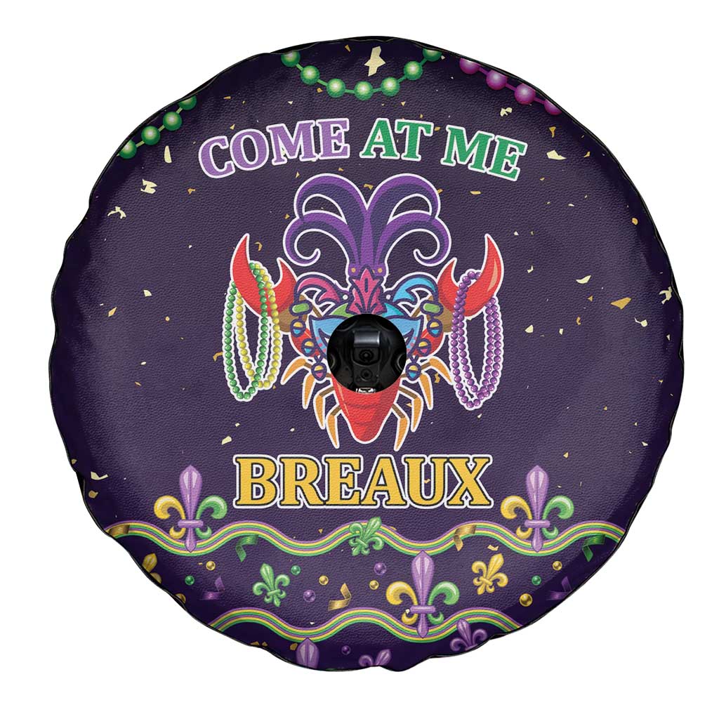 Come At Me Breaux Crawfish Beads Spare Tire Cover Mardi Gras Carnival - Wonder Print Shop