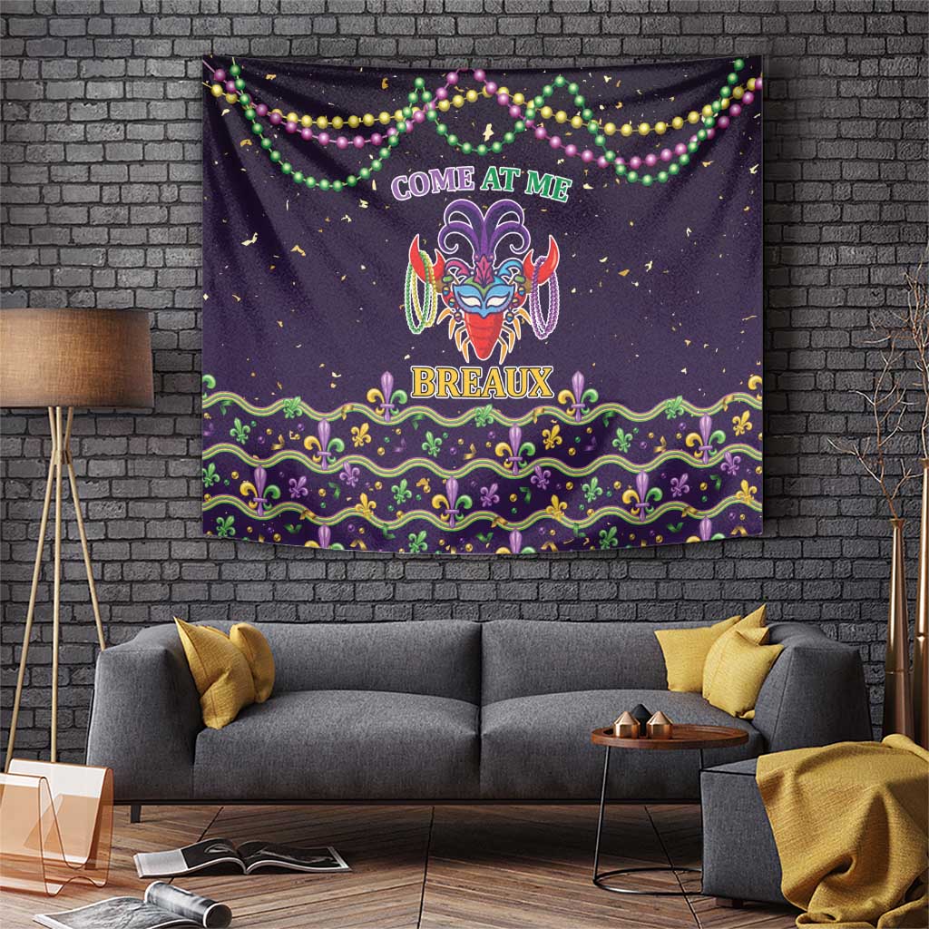Come At Me Breaux Crawfish Beads Tapestry Mardi Gras Carnival - Wonder Print Shop