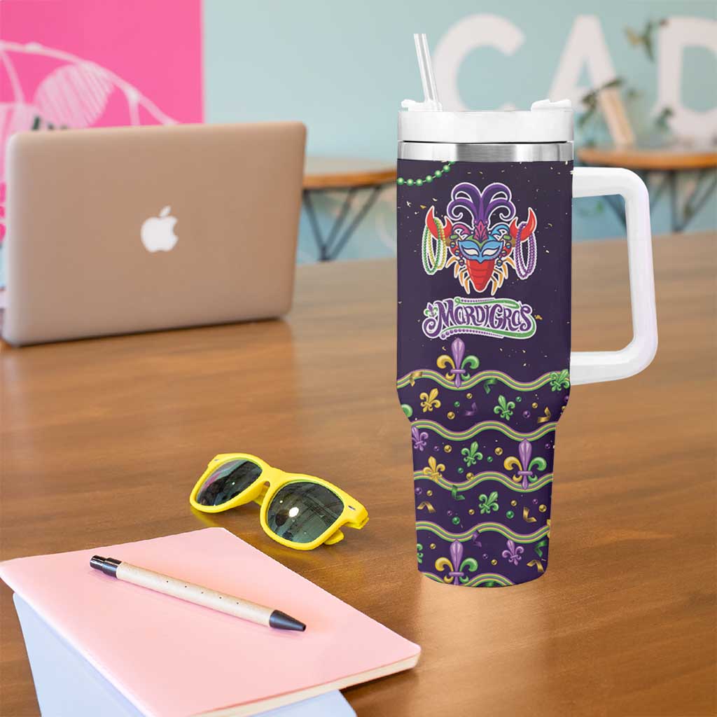 Come At Me Breaux Crawfish Beads Tumbler With Handle Mardi Gras Carnival - Wonder Print Shop