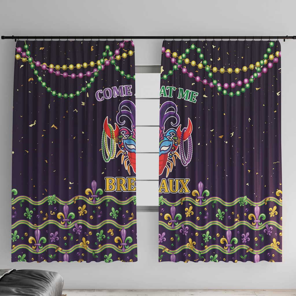 Come At Me Breaux Crawfish Beads Window Curtain Mardi Gras Carnival - Wonder Print Shop