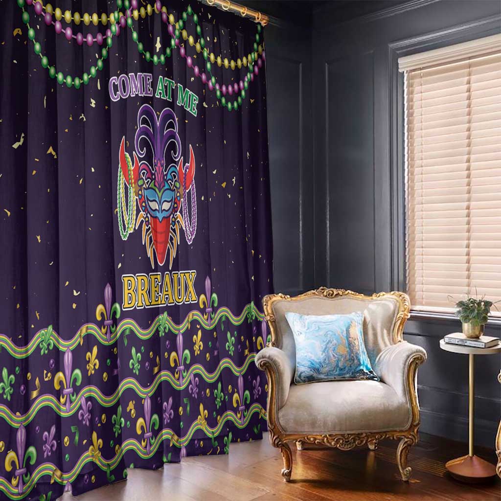 Come At Me Breaux Crawfish Beads Window Curtain Mardi Gras Carnival - Wonder Print Shop