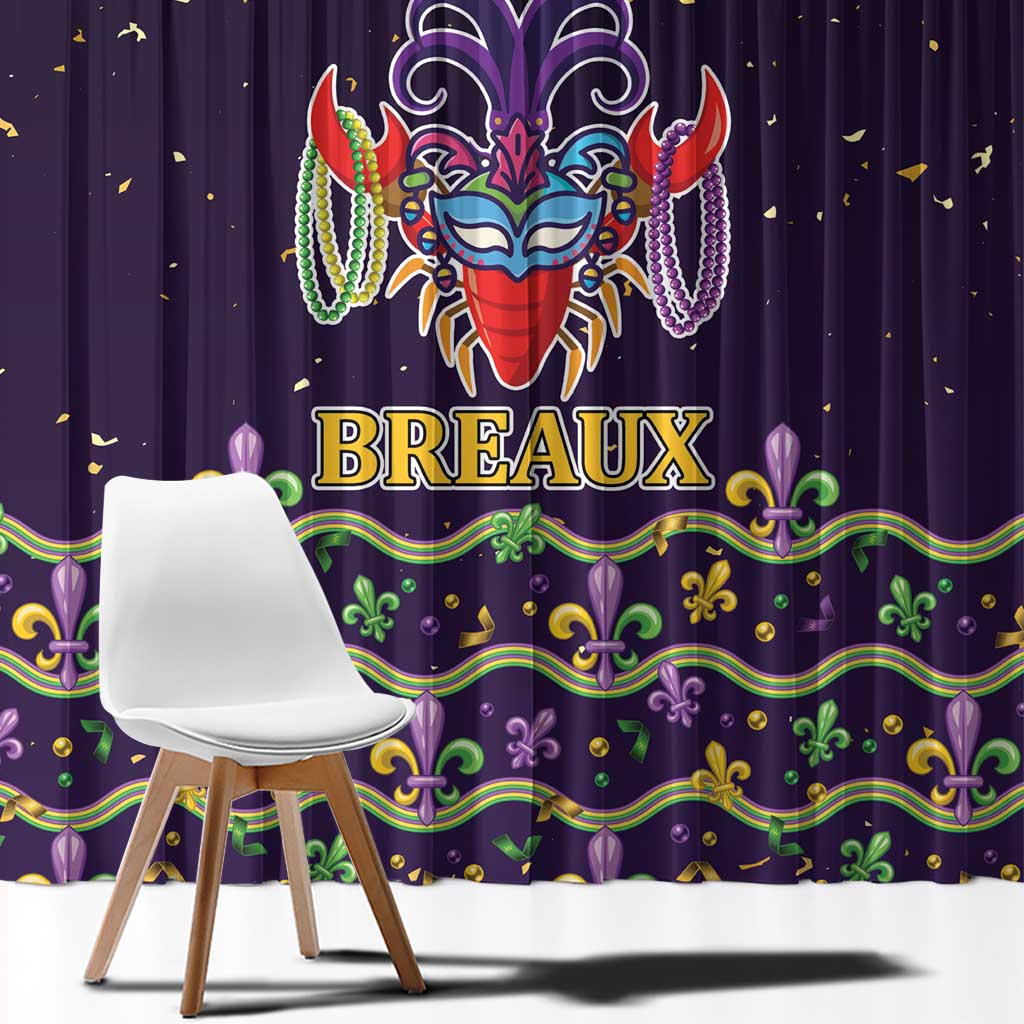 Come At Me Breaux Crawfish Beads Window Curtain Mardi Gras Carnival - Wonder Print Shop