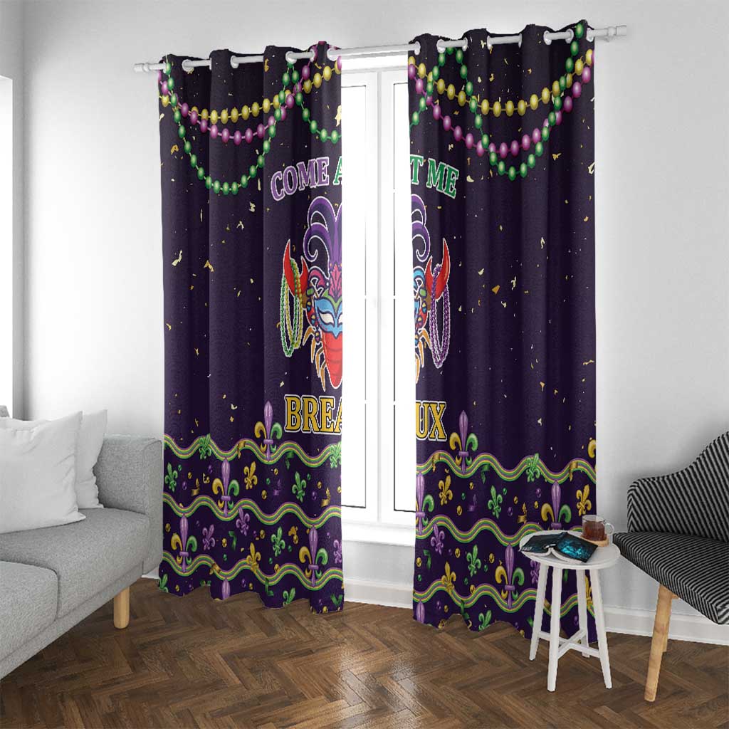 Come At Me Breaux Crawfish Beads Window Curtain Mardi Gras Carnival - Wonder Print Shop
