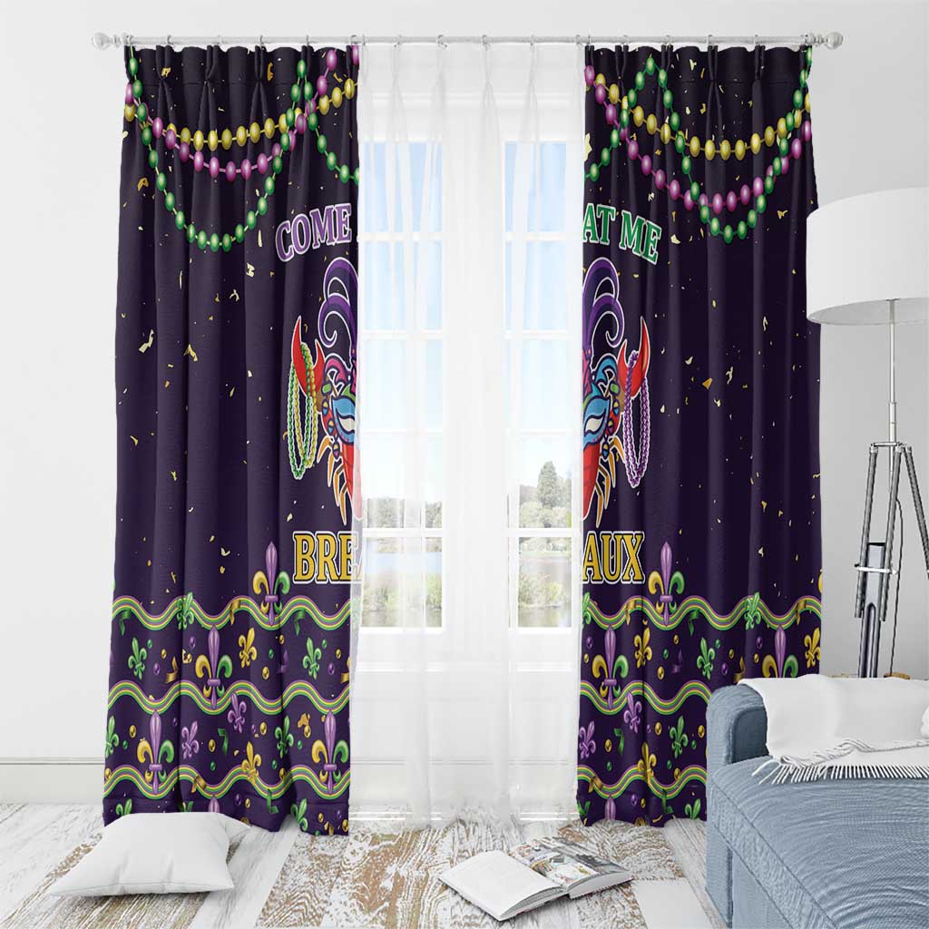 Come At Me Breaux Crawfish Beads Window Curtain Mardi Gras Carnival - Wonder Print Shop