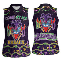 Come At Me Breaux Crawfish Beads Women Sleeveless Polo Shirt Mardi Gras Carnival - Wonder Print Shop