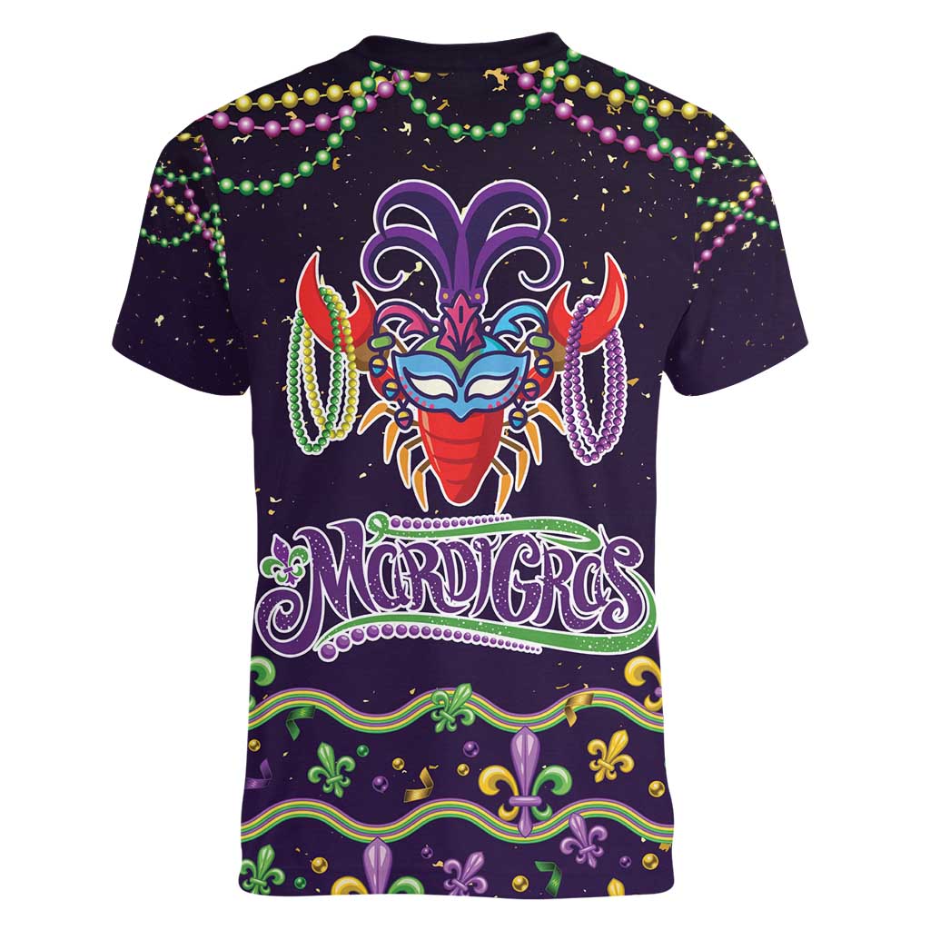 Come At Me Breaux Crawfish Beads Women V-Neck T-Shirt Mardi Gras Carnival - Wonder Print Shop