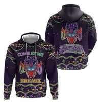 Come At Me Breaux Crawfish Beads Zip Hoodie Mardi Gras Carnival - Wonder Print Shop
