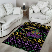 Mardi Gras Carnival Area Rug Geometric Pattern Vintage