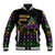 Mardi Gras Carnival Baseball Jacket Geometric Pattern Vintage