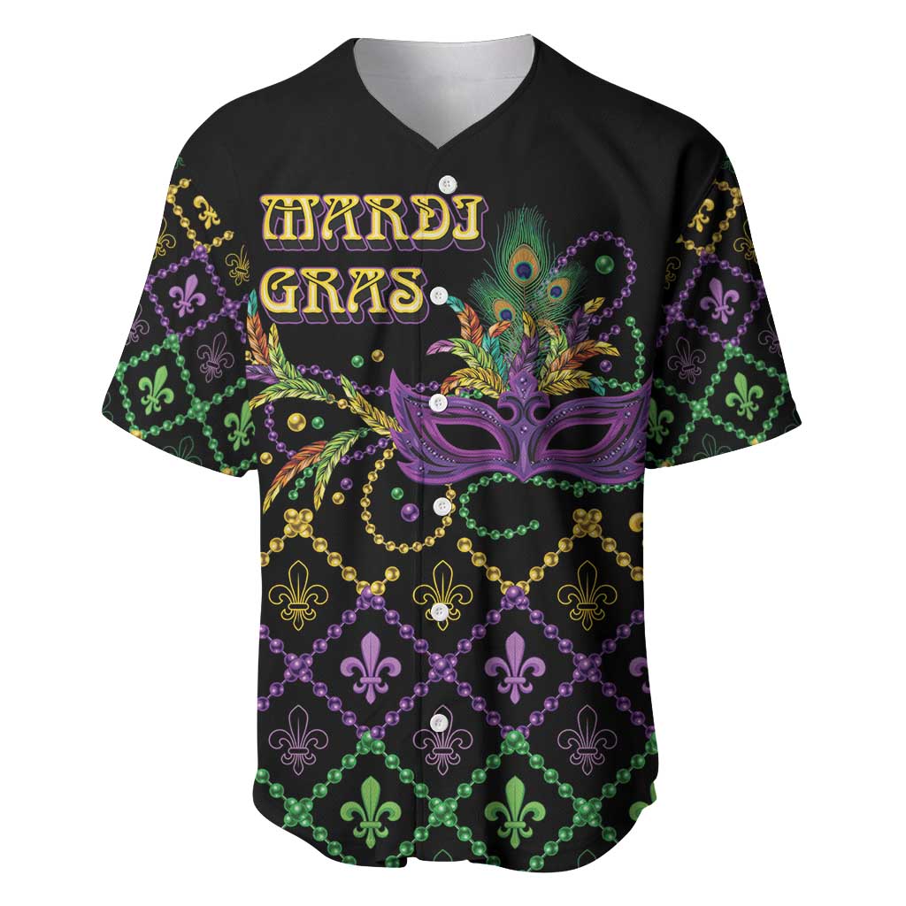 Mardi Gras Carnival Baseball Jersey Geometric Pattern Vintage