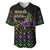 Mardi Gras Carnival Baseball Jersey Geometric Pattern Vintage