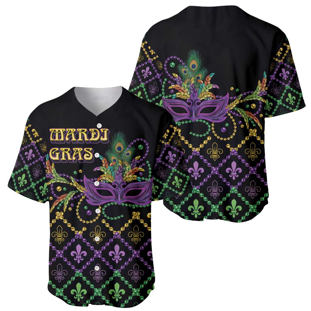 Mardi Gras Carnival Baseball Jersey Geometric Pattern Vintage