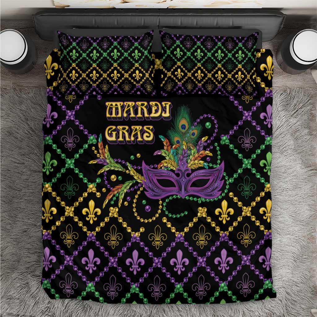 Mardi Gras Carnival Bedding Set Geometric Pattern Vintage