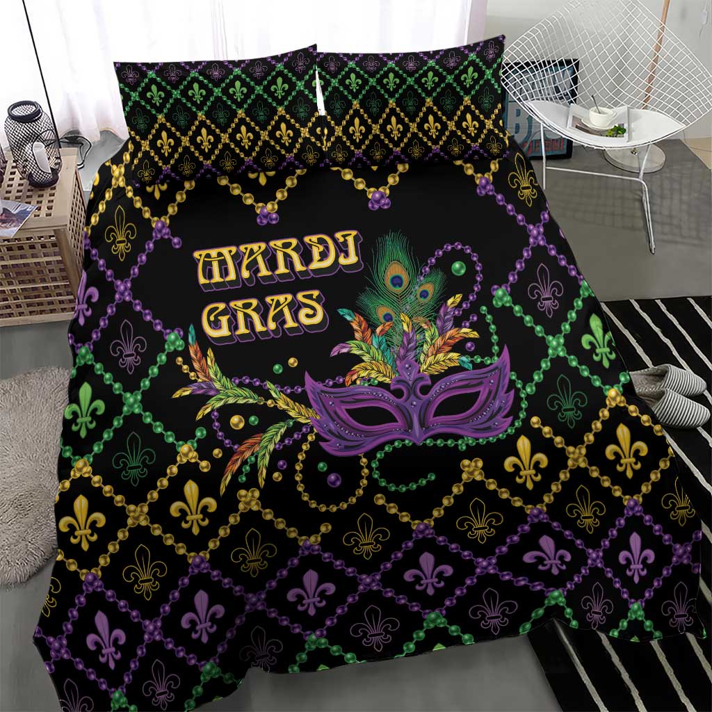 Mardi Gras Carnival Bedding Set Geometric Pattern Vintage