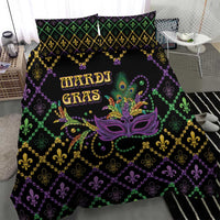 Mardi Gras Carnival Bedding Set Geometric Pattern Vintage