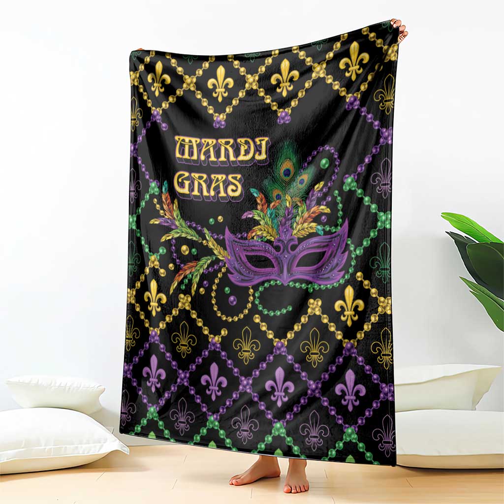Mardi Gras Carnival Blanket Geometric Pattern Vintage