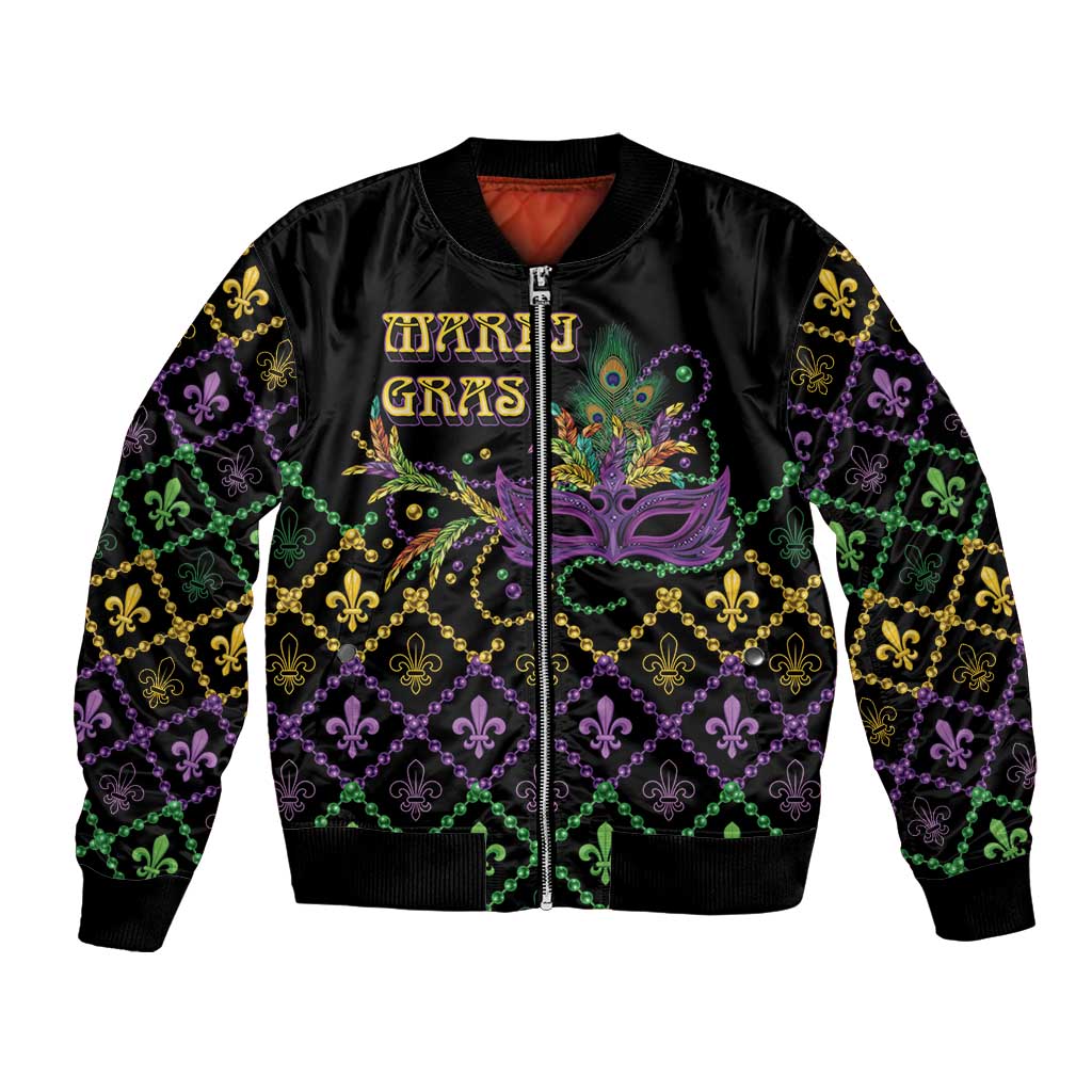 Mardi Gras Carnival Bomber Jacket Geometric Pattern Vintage