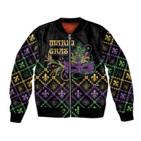 Mardi Gras Carnival Bomber Jacket Geometric Pattern Vintage