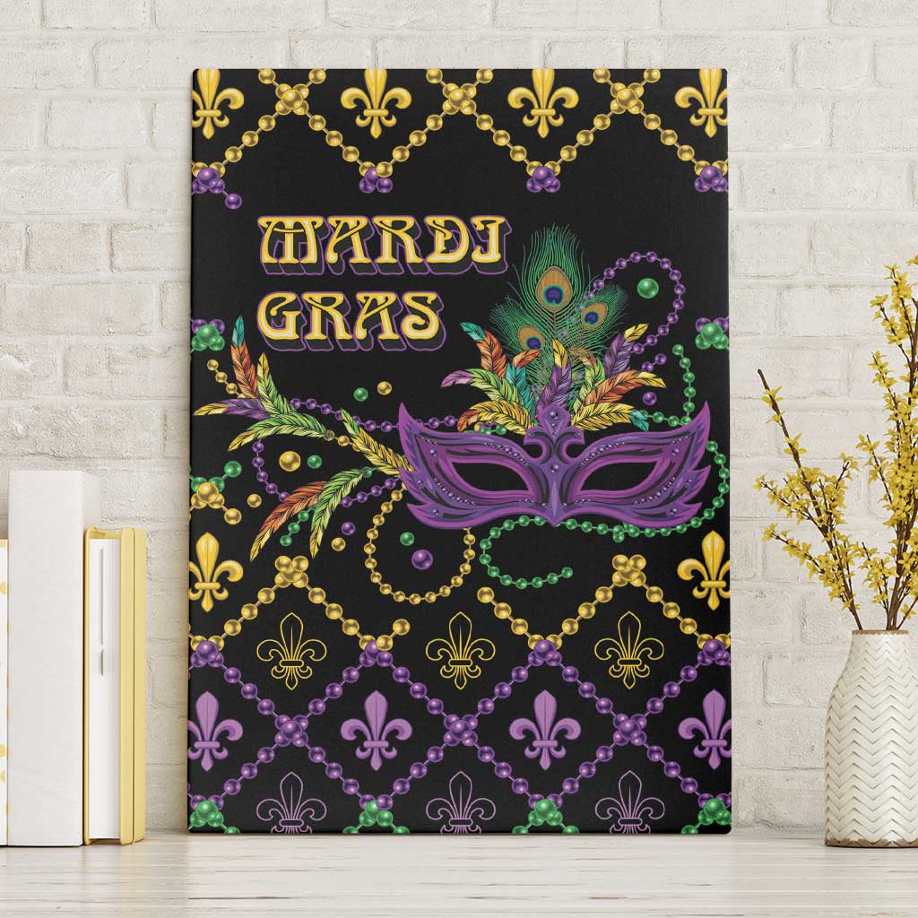 Mardi Gras Carnival Canvas Wall Art Geometric Pattern Vintage