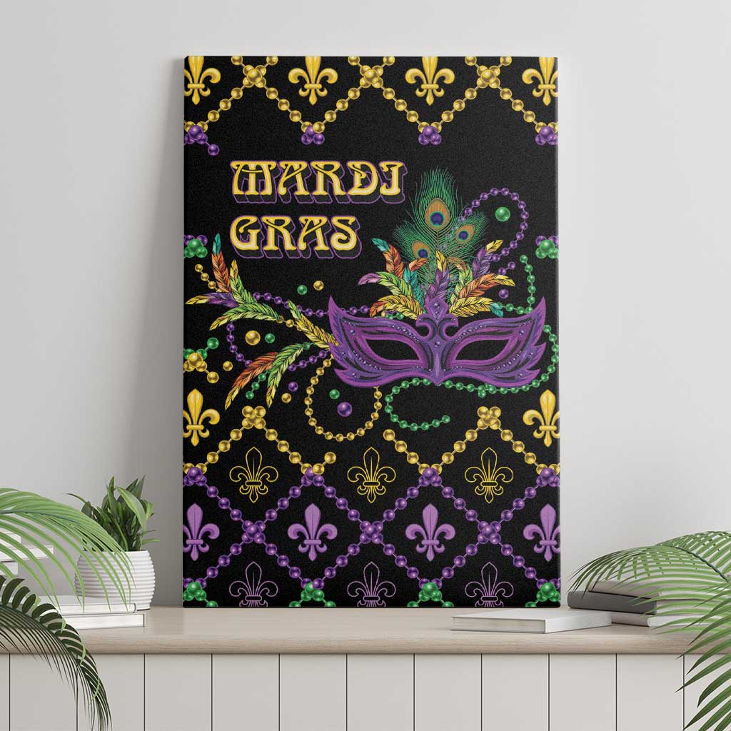 Mardi Gras Carnival Canvas Wall Art Geometric Pattern Vintage