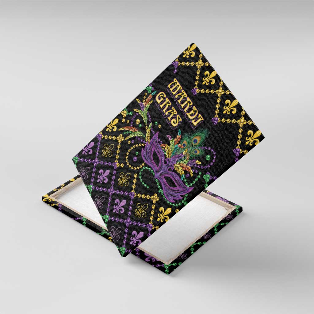 Mardi Gras Carnival Canvas Wall Art Geometric Pattern Vintage