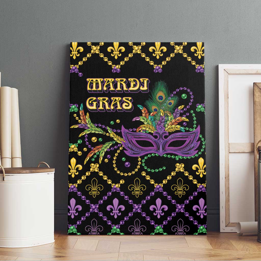 Mardi Gras Carnival Canvas Wall Art Geometric Pattern Vintage
