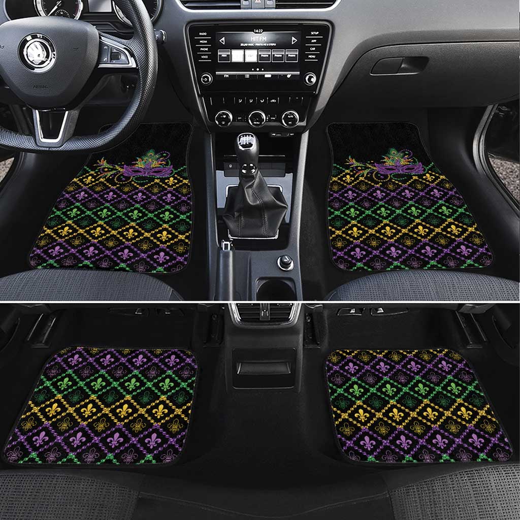 Mardi Gras Carnival Car Mats Geometric Pattern Vintage