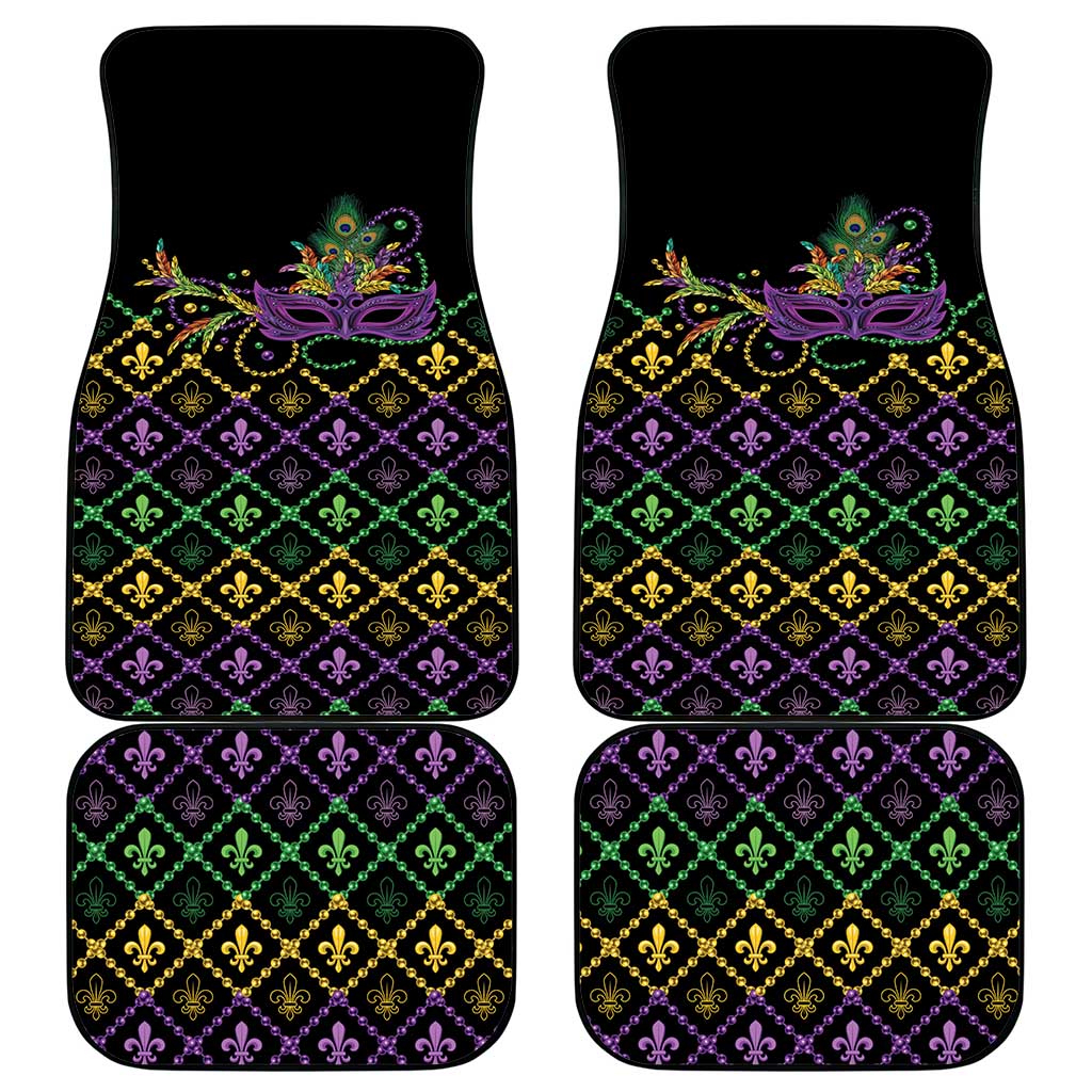 Mardi Gras Carnival Car Mats Geometric Pattern Vintage