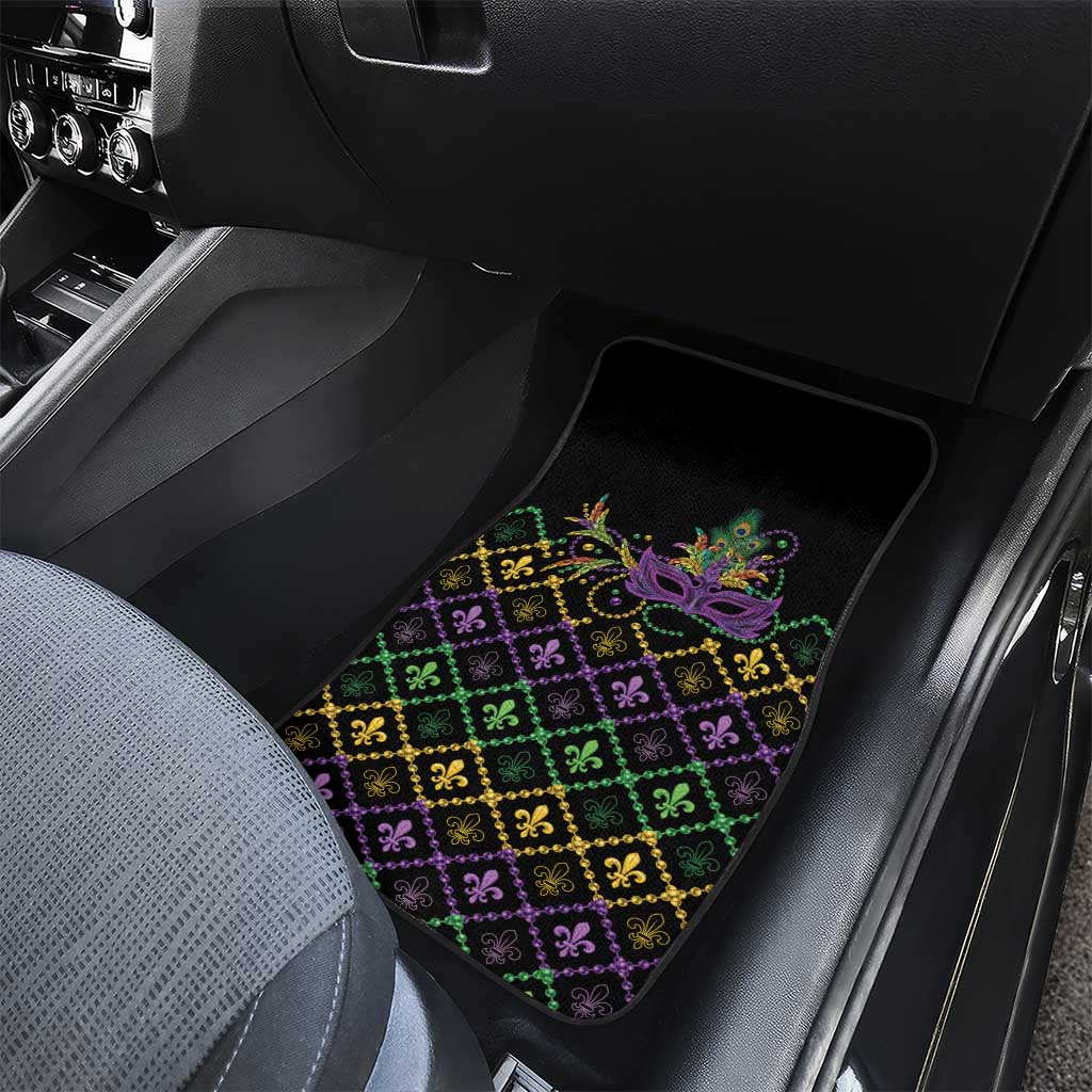 Mardi Gras Carnival Car Mats Geometric Pattern Vintage