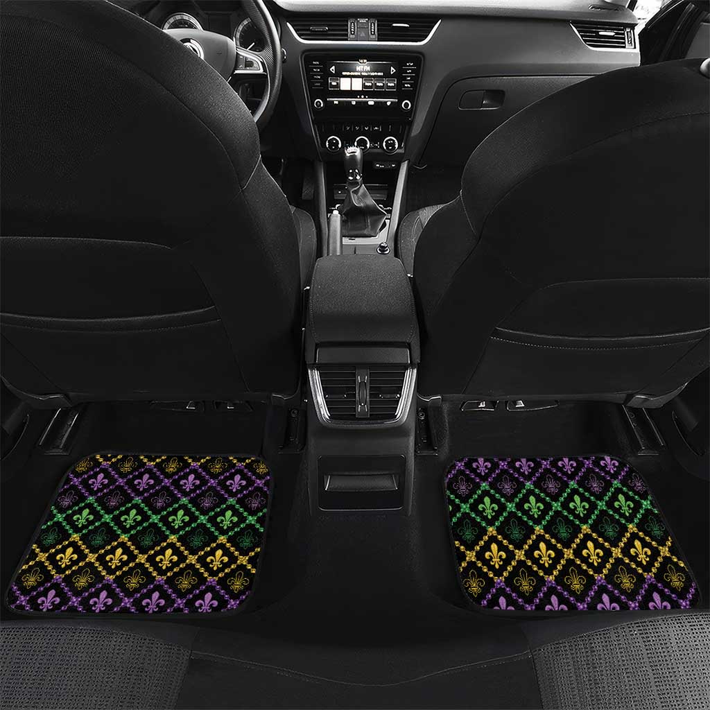 Mardi Gras Carnival Car Mats Geometric Pattern Vintage