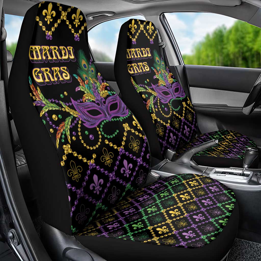 Mardi Gras Carnival Car Seat Cover Geometric Pattern Vintage