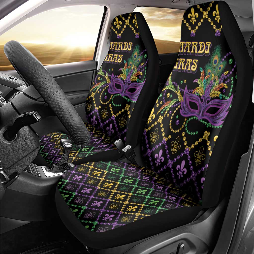 Mardi Gras Carnival Car Seat Cover Geometric Pattern Vintage