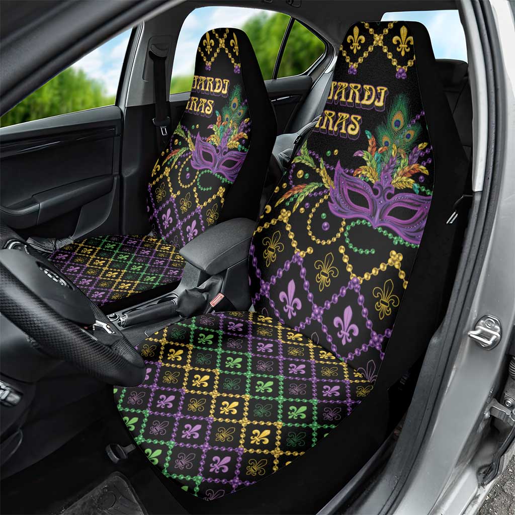 Mardi Gras Carnival Car Seat Cover Geometric Pattern Vintage