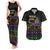 Mardi Gras Carnival Couples Matching Tank Maxi Dress and Hawaiian Shirt Geometric Pattern Vintage