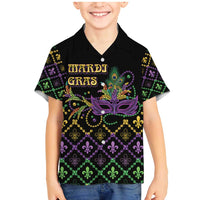 Mardi Gras Carnival Family Matching Mermaid Dress and Hawaiian Shirt Geometric Pattern Vintage LT9 - Wonder Print Shop
