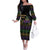 Mardi Gras Carnival Family Matching Off The Shoulder Long Sleeve Dress and Hawaiian Shirt Geometric Pattern Vintage