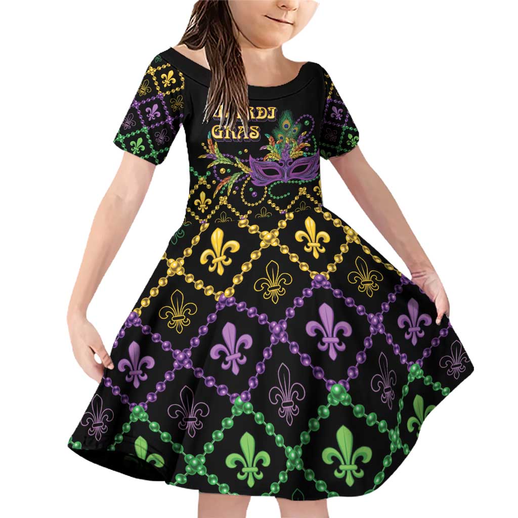 Mardi Gras Carnival Family Matching Off Shoulder Short Dress and Hawaiian Shirt Geometric Pattern Vintage LT9 - Wonder Print Shop