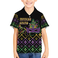 Mardi Gras Carnival Family Matching Puletasi and Hawaiian Shirt Geometric Pattern Vintage