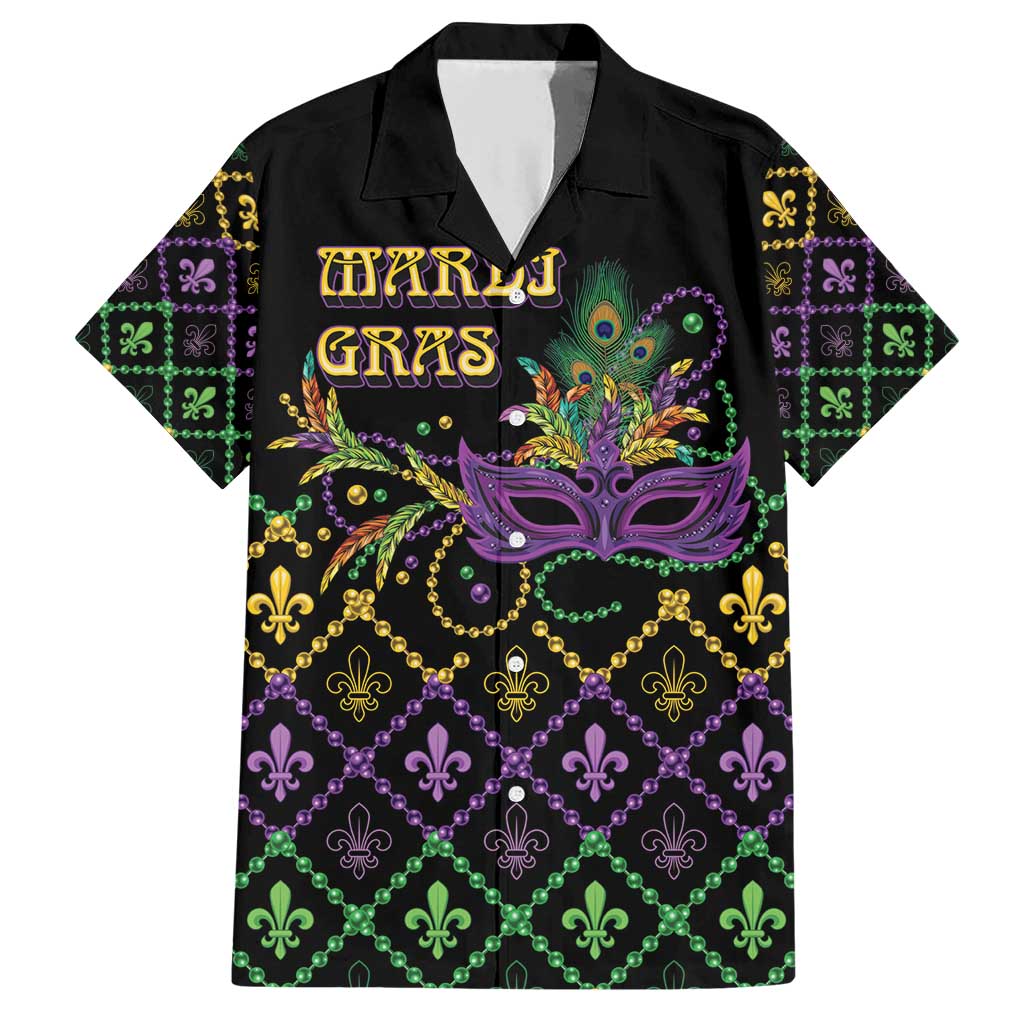 Mardi Gras Carnival Family Matching Short Sleeve Bodycon Dress and Hawaiian Shirt Geometric Pattern Vintage - Wonder Print Shop