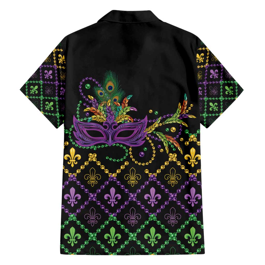 Mardi Gras Carnival Family Matching Short Sleeve Bodycon Dress and Hawaiian Shirt Geometric Pattern Vintage - Wonder Print Shop