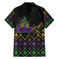 Mardi Gras Carnival Family Matching Short Sleeve Bodycon Dress and Hawaiian Shirt Geometric Pattern Vintage - Wonder Print Shop
